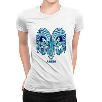 Aries Personality Astrology Zodiac Sign Horoscope Design Women T-shirt | Mazezy