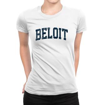 Beloit Wisconsin Wi Vintage Navy Design Women T-shirt | Mazezy