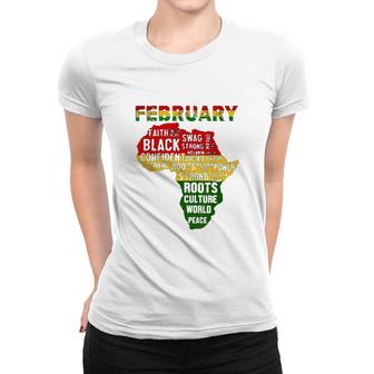 Black History Month African Map Colors Women T-shirt | Mazezy