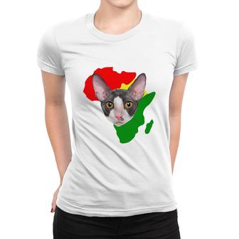 Black History Month African Map Cornish Rex Gift For Pet Lovers Proud Black Women T-shirt | Mazezy