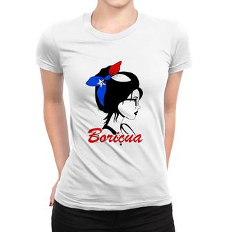 Boricua Girl Puerto Rican Mujer Puertoriqueña Flag Women T-shirt | Mazezy