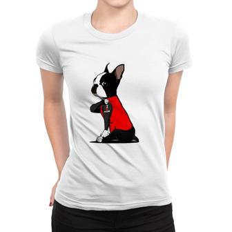 Boston Terrier Tattoos I Love Mom Sitting Gift Mother’S Day Women T-shirt | Mazezy