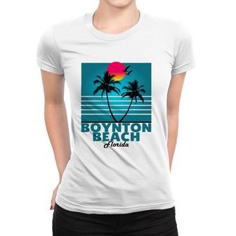 Boynton Beach Florida Fl Summer Palm Trees Women T-shirt | Mazezy