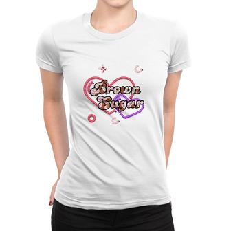 Brown Suga Heart Neon Premium Women T-shirt | Mazezy