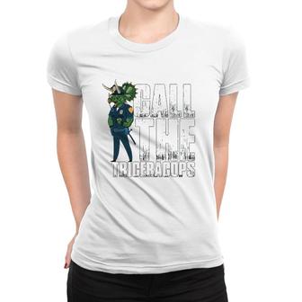 Call The Triceracops Funny Triceratops Dinosaur Pun Women T-shirt | Mazezy