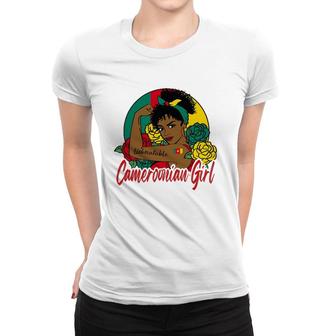 Cameroonian Girl Cameroon Woman Cameroonians Flag Women T-shirt | Mazezy