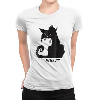 Cat What Funny Women T-shirt | Mazezy