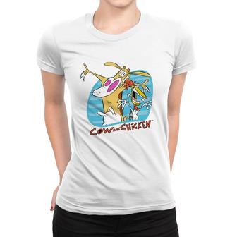 Classic Cow And Chicken Women T-shirt | Mazezy