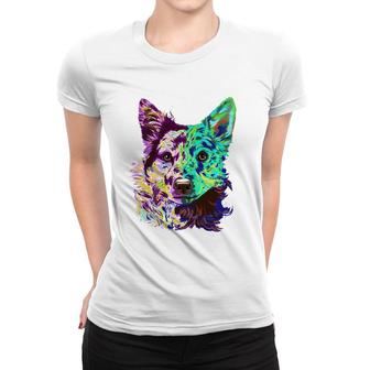 Colourful Splash Dog Mudi Women T-shirt | Mazezy