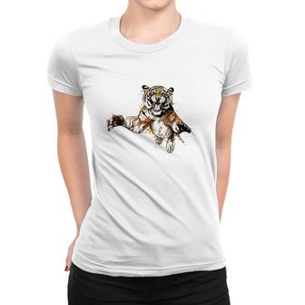 Cool Bengal Tiger Watercolor Bengal Outfit Women T-shirt | Mazezy