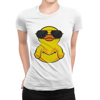 Cool Duckie Sunglasses Duckling Funny Ducky Rubber Duck Women T-shirt | Mazezy