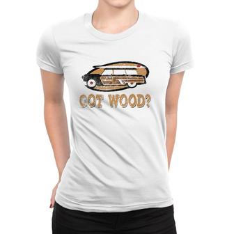 Cool Woody Wagon Hot Rod Surfer Women T-shirt | Mazezy