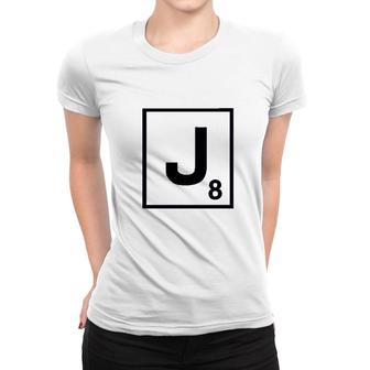 Custom Graphic J Scrabble Initial Monogram Letter J Cotton Women T-shirt - Thegiftio