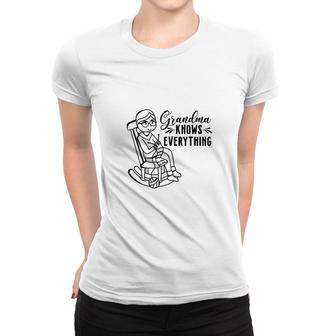 Cute Draw Grandma Knows Everything Cool Gifts Women T-shirt - Thegiftio UK