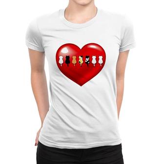 Cute Valentine Cat Lovers Design Women T-shirt | Mazezy