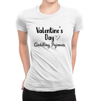 Cute Valentine's Day Cuddling Pajamas For Relaxing In The Pjs Women T-shirt | Mazezy