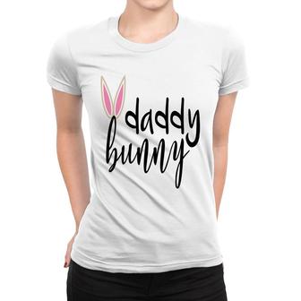 Daddy Bunny Ears Easter Pregnancy Announcement Women T-shirt - Seseable