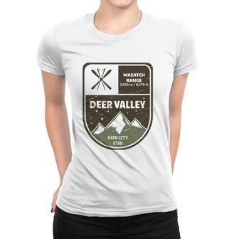 Deer Valley Wasatch Range Park City Utah Vintage Women T-shirt | Mazezy