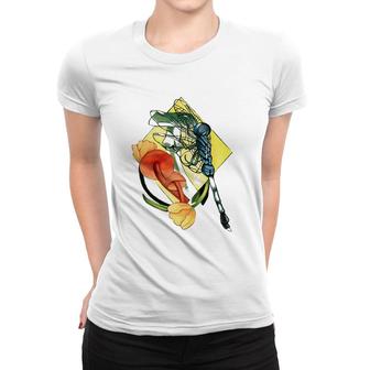 Dragonfly Mushroom And Tulips Flowers Flying Insect Fungi Women T-shirt | Mazezy AU