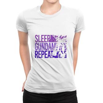 Eat Sleep Gundam Repeat Funny Women T-shirt | Mazezy