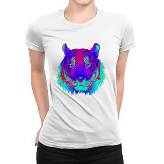Edm Electronic Dance Techno Colorful Tiger Rave Women T-shirt | Mazezy