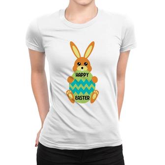Egg Bunny Happy Easter Women T-shirt | Mazezy