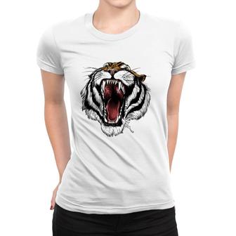 Fearsome Tiger - Roaring Big Cat Animal Women T-shirt | Mazezy