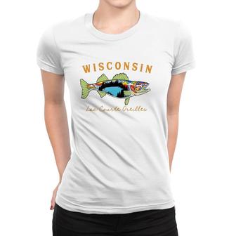 Fisherman Wisconsin Lac Courte Oreilles Lake Walleye Fishing Women T-shirt | Mazezy UK