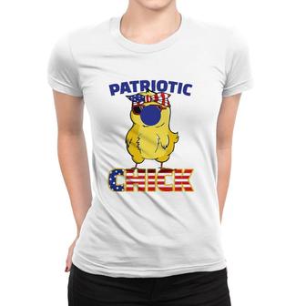 Fourth Of July 4Th Cute Patriotic Chick American Flag Gift Women T-shirt | Mazezy
