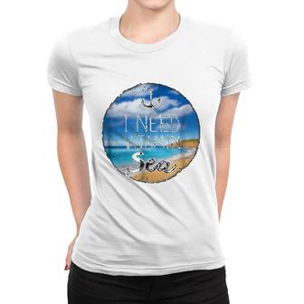 Funny Beach Ocean I Need Vitamin Sea Women T-shirt | Mazezy