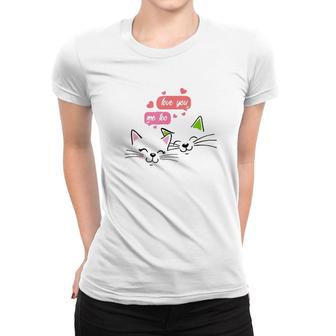 Funny Cute Cats For Cats And Pets Lover For Valentine's Day Women T-shirt | Mazezy