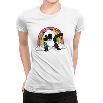 Funny Dabbing Panda Bear Chinese Rainbow Zoo Animal Panda Women T-shirt | Mazezy