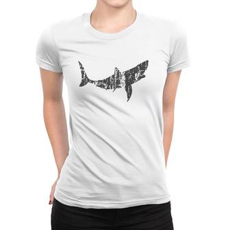 Great White Shark Vintage Design Great White Shark Print Women T-shirt | Mazezy CA