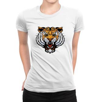 Growling Mouth Open Bengal Tiger Women T-shirt | Mazezy