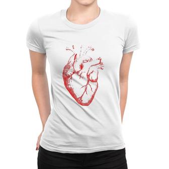 Hearts Design Anatomical Heart Fine Arts Graphical Novelty Women T-shirt | Mazezy