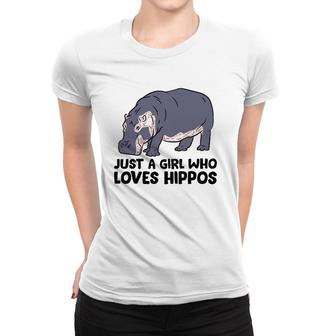 Hippo Girl Just A Girl Who Loves Hippos Women T-shirt | Mazezy