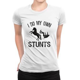 I Do My Own Stunts Broken Bone Horse Women Men Distressed V-Neck Women T-shirt | Mazezy