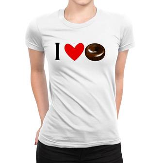 I Love Chocolate Donuts Women T-shirt | Mazezy