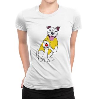 I Love Mom Mommy Mother's Day Collection Pitbull Dog Women T-shirt | Mazezy
