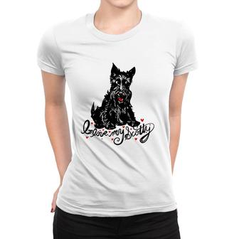 I Love My Scotty Cute Scottish Terrier Women T-shirt | Mazezy