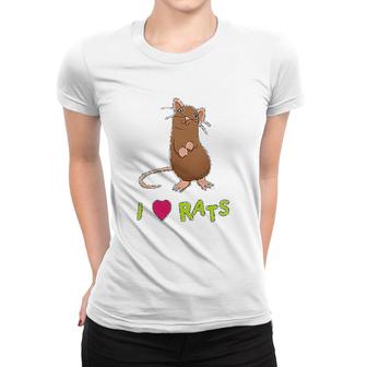 I Love Rats Funny Women T-shirt | Mazezy
