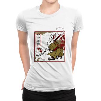 Japanese Samurai Bushido Rabbit Warrior Vintage Old Stamp Women T-shirt | Mazezy
