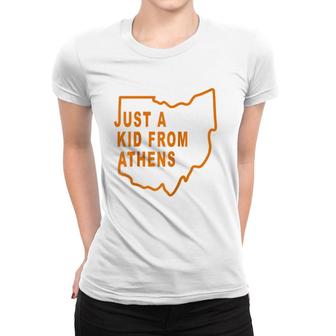 Just A Kid From Athens Ohio Cincinnati Tee Raglan Baseball Tee Women T-shirt | Mazezy