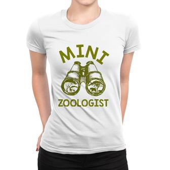 Kids Mini Zoologist Cute Future Zoologist Baby Zoology Binoculars Women T-shirt | Mazezy