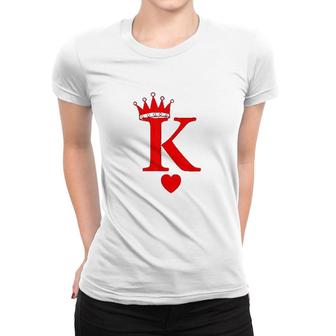 King Of Hearts Queen Of Hearts Playing Cards Deck Of Cards Women T-shirt - Seseable
