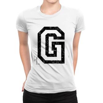 Letter G Vintage Black And White Women T-shirt | Mazezy