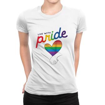 Live With Pride Love Rainbow Lgtbq Raglan Baseball Tee Women T-shirt | Mazezy