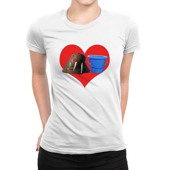 Lolrus In Love Walrus And Bucket Women T-shirt | Mazezy