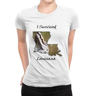 Louisiana Alligator Southern Survival Short Sleeve Women T-shirt | Mazezy