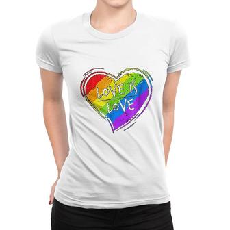 Love Is Love Heart Lgbt Pride Women T-shirt | Mazezy